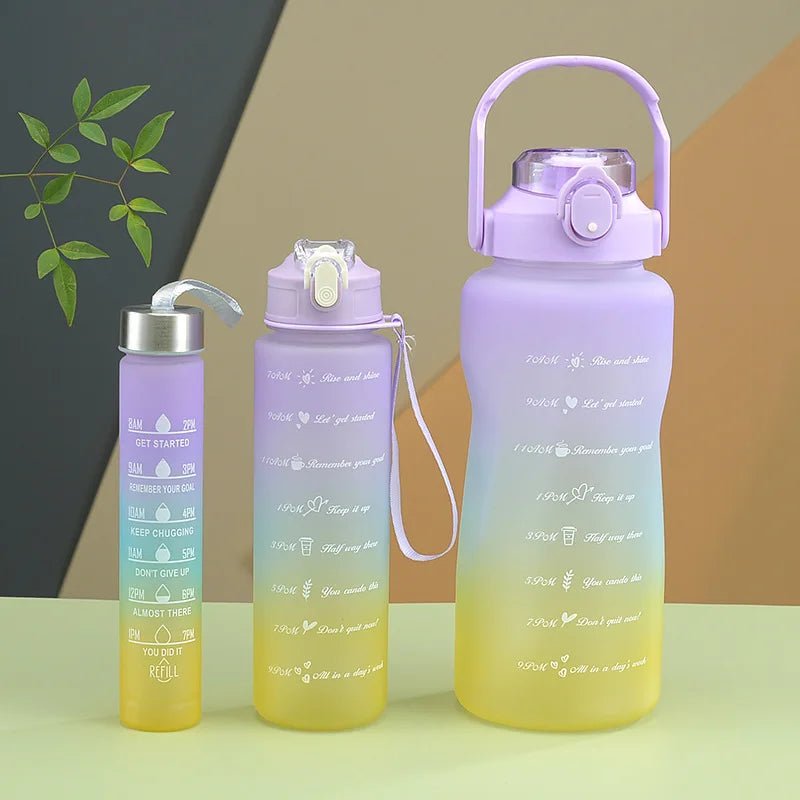 Motivational Sports Water Bottle 3-Piece Set – 280ml + 900ml + 2000ml – 11