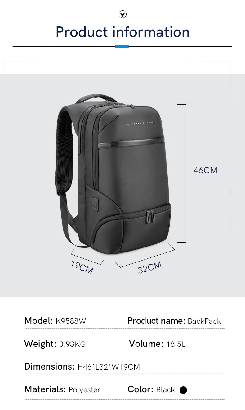 Kingsons K9588W 25L Waterproof USB Smart Backpack