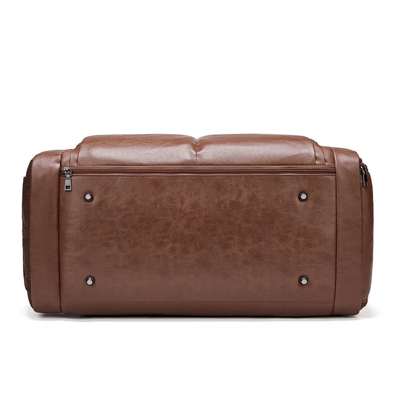 Mingao 401 PU Leather Business Travel Duffle Bag with Shoe Compartment
