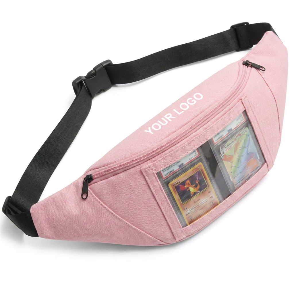 Backper Auriga Clear-Window Graded Card Display Bag — Pink