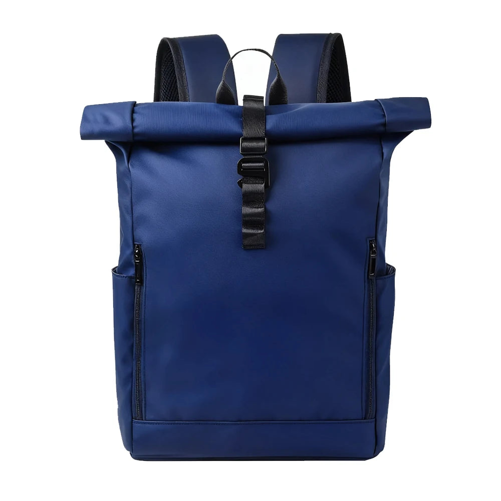 Backper Mira Roll-Top Laptop Backpack — Deep Blue