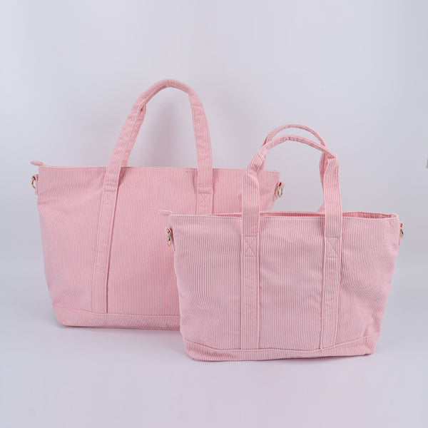Backper Crux Corduroy Shoulder Tote — Medium Pink