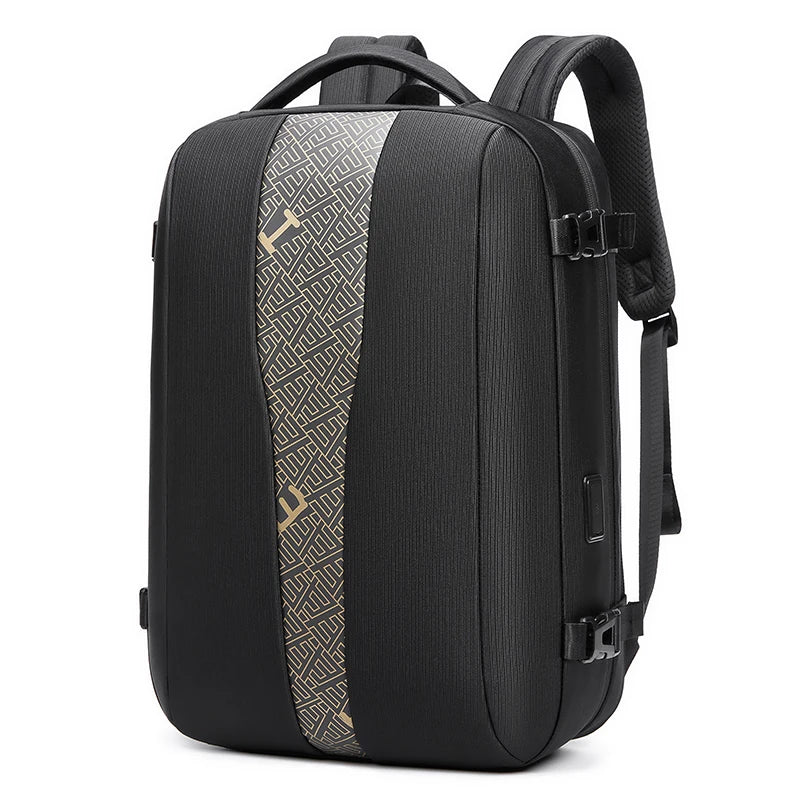 Mingao 624 Anti-Theft USB College Laptop Backpack - Black
