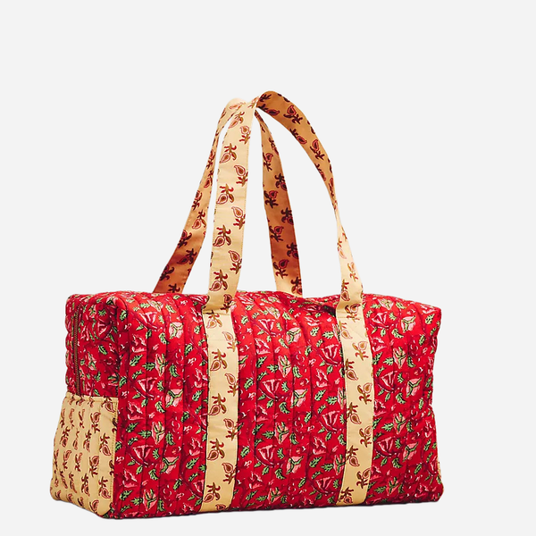 Backper Hydrus Quilted Cotton Weekender Duffle — Red