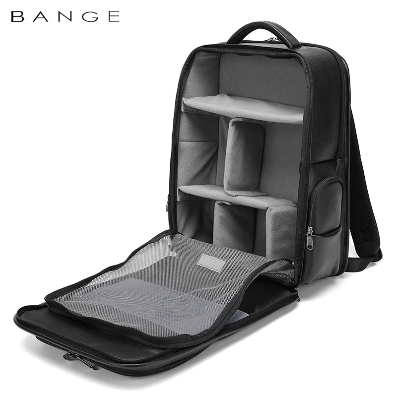 Backper Vortex Laptop PU Leather Camera Backpack — side detail