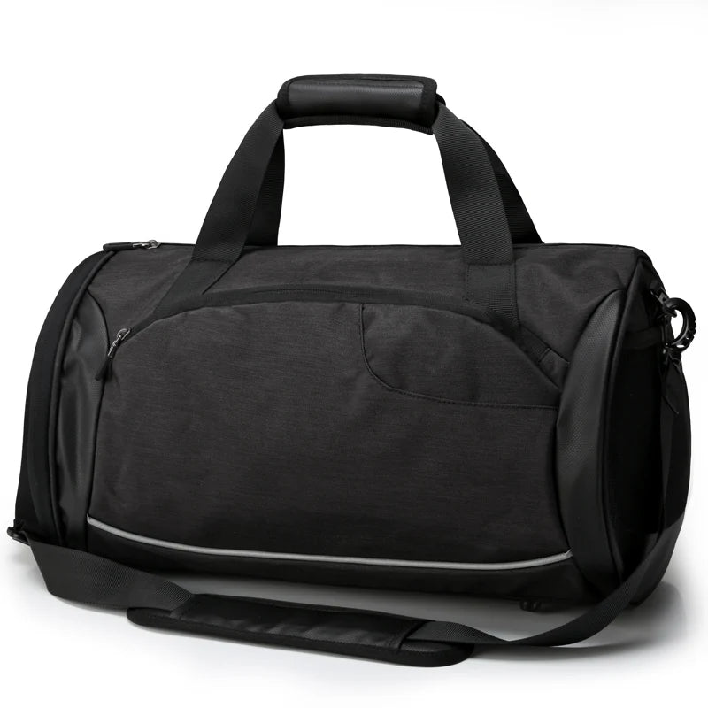 Mingao 303 Waterproof Sports Travel Duffle Bag with Shoe Compartment - Black