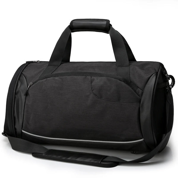 Mingao 303 Waterproof Sports Travel Duffle Bag with Shoe Compartment - Black