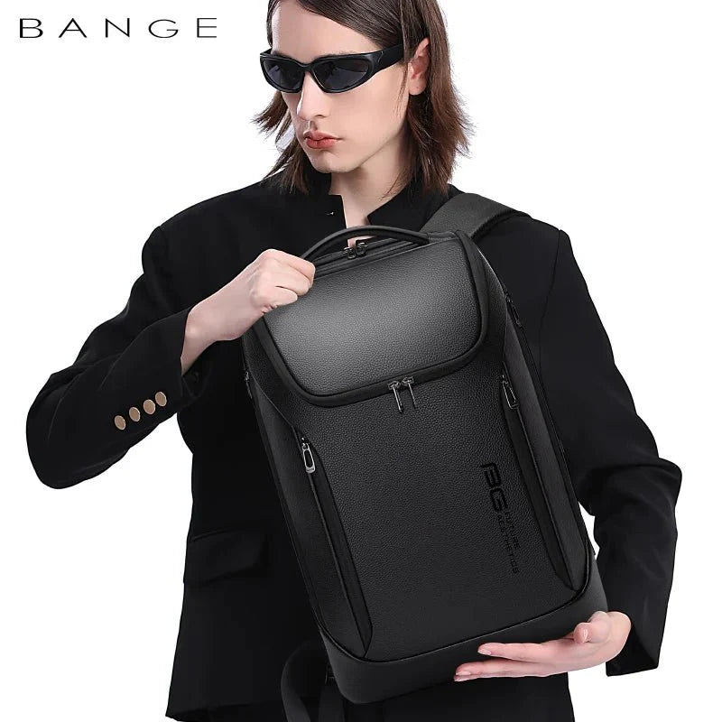 Backper Helix Anti-Theft PU Leather Backpack — interior compartment
