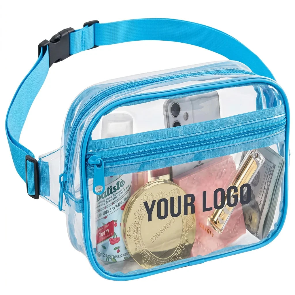 Backper Fornax Fruit-Print Clear Waist Bag — Sky Blue