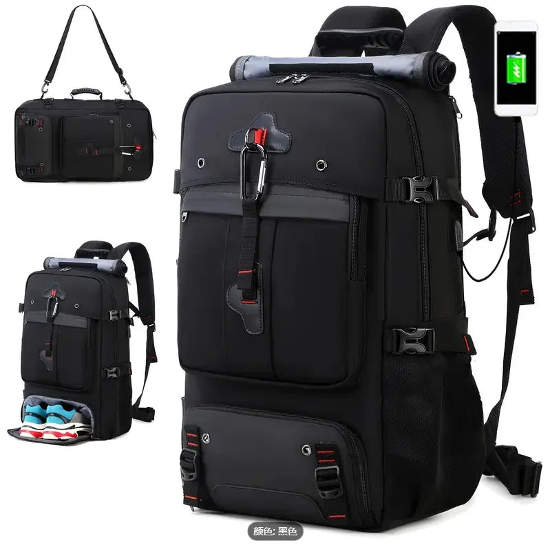 Skoll extra-large travel mountaineering backpack in black