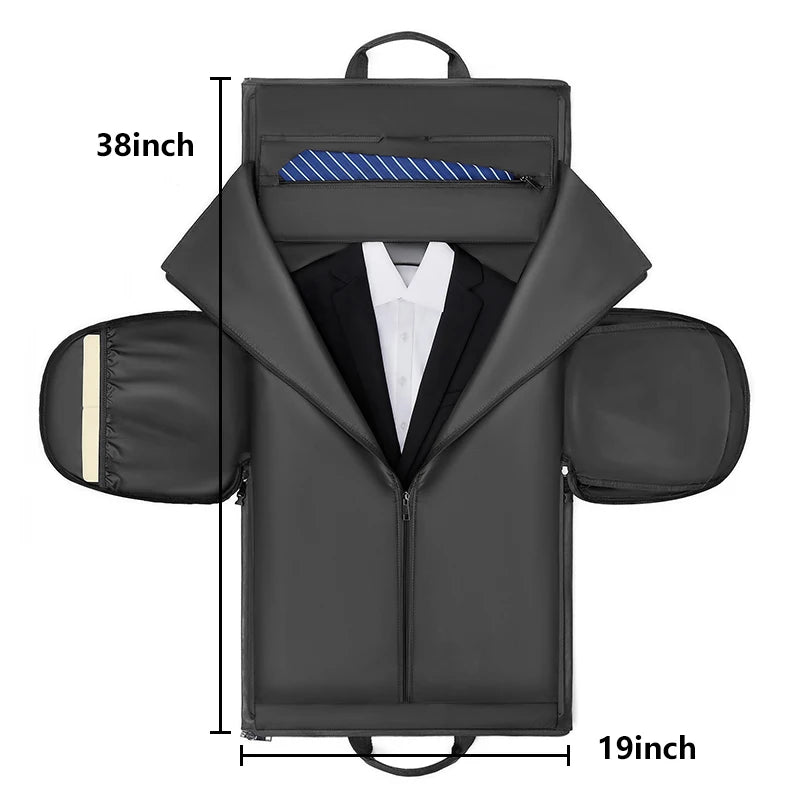 Mingao 209-0 PU Leather Wheeled Garment Travel Duffle Bag