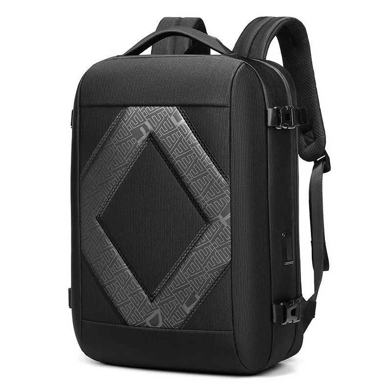 Mingao 612 Anti-Theft USB College Laptop Backpack - Black