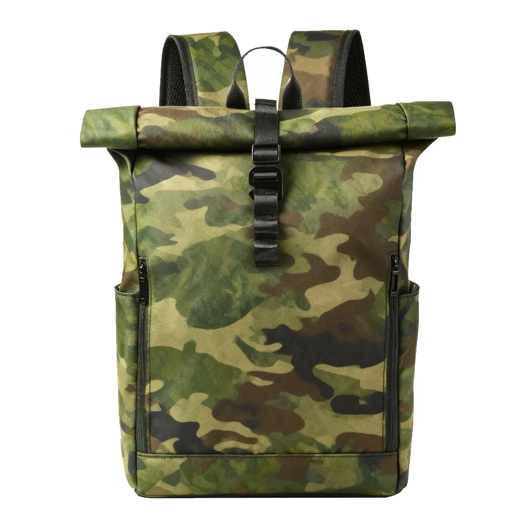 Backper Indus Roll-Top Laptop Backpack — Camouflage