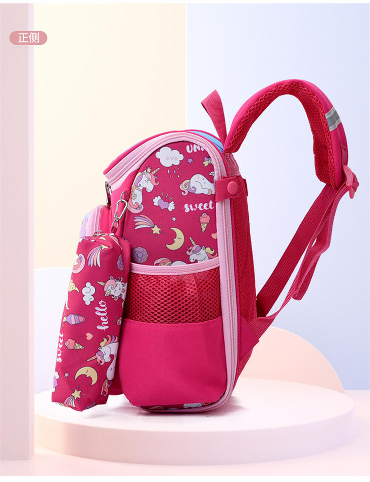 Kawaii Unicorn Print Kids School Backpack Senjia - side