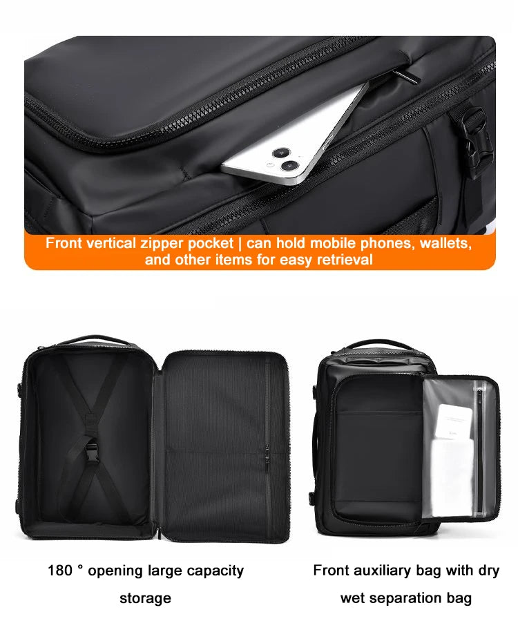 Keman KMFBL7001 Luxury Business Travel Outdoor Waterproof Laptop Backpack 5