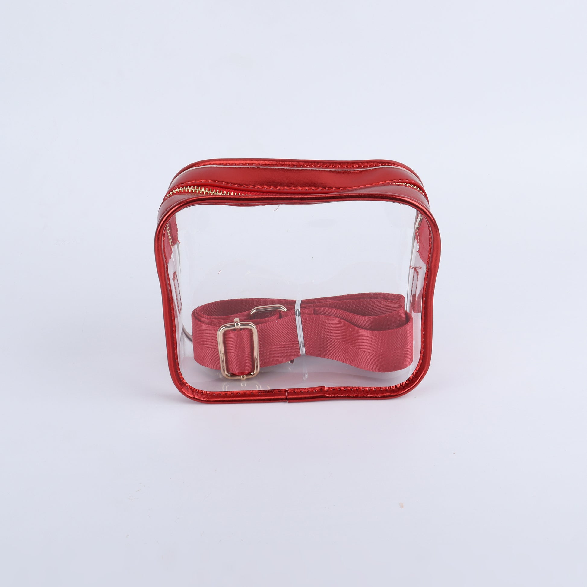 Backper Lyra Clear PVC Stadium Crossbody Sling — Red