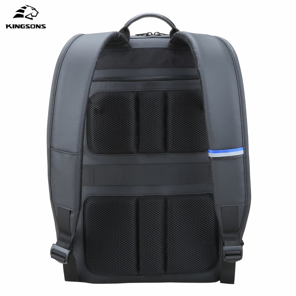 Kingsons men's anti-theft school backpack — side detail