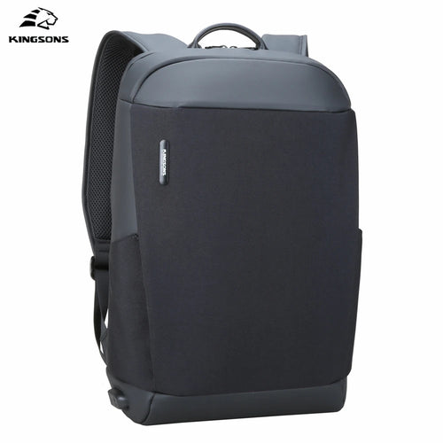 Kingsons men's anti-theft school backpack — front view