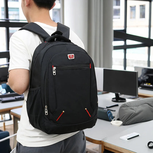 Erinome school laptop backpack in black, worn
