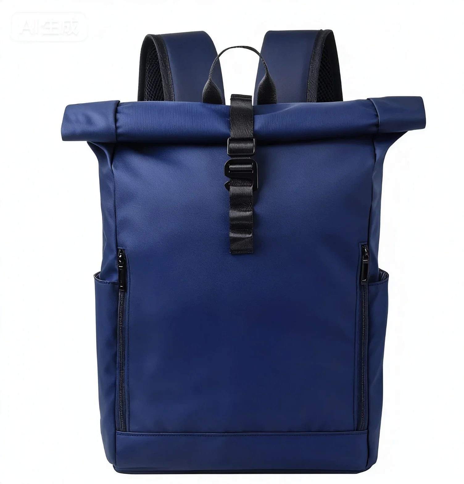 Backper Merope Roll-Top City Backpack — Navy Blue