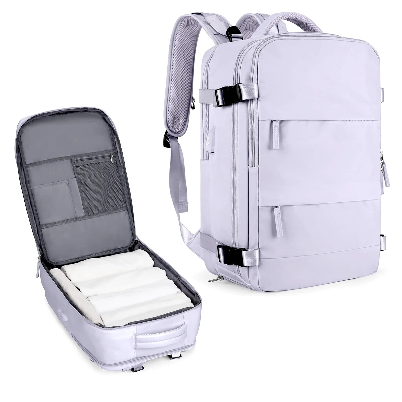 Praxidike travel backpack in light purple