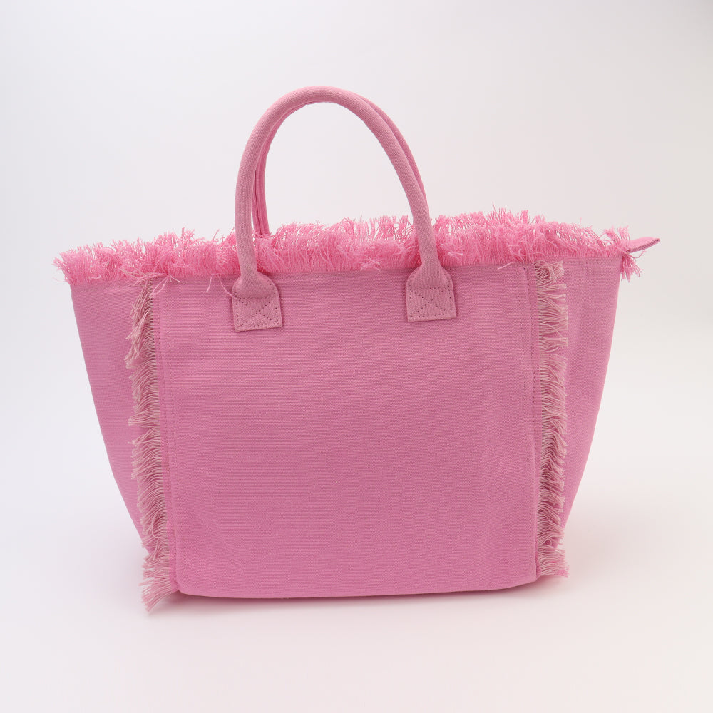 Backper Pavo KM2707 fringe canvas shopping tote detail