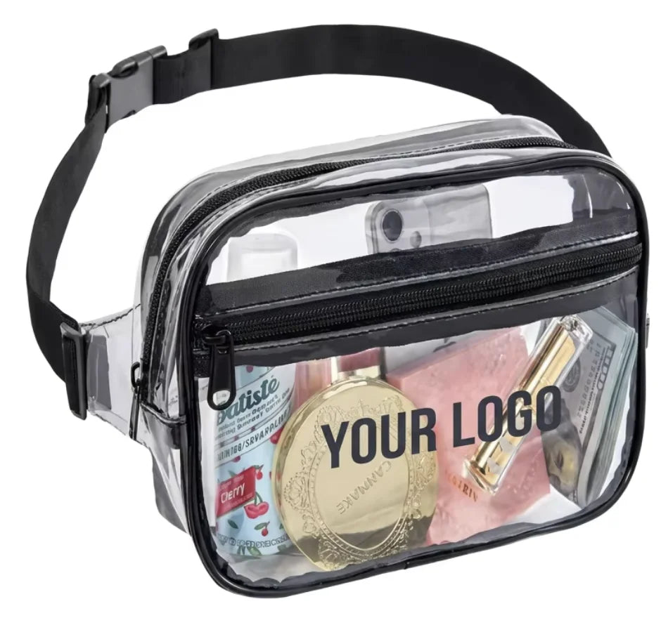 Backper Fornax Fruit-Print Clear Waist Bag — Black