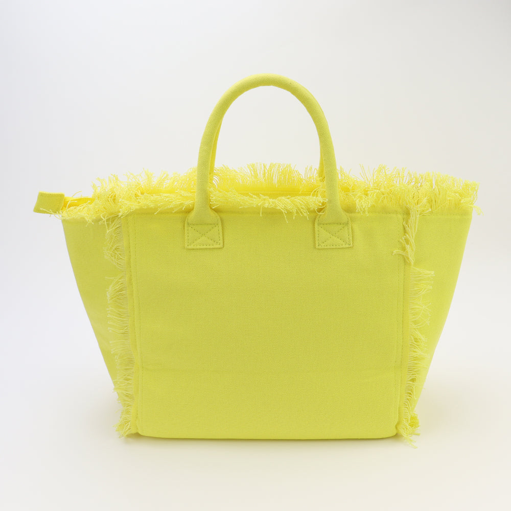 Backper Pavo Fringe Canvas Shopping & Beach Tote — Yellow