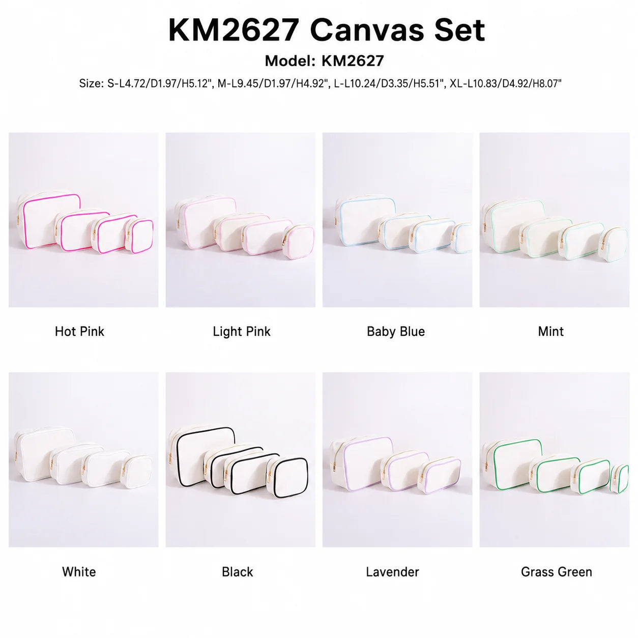 Keymay KMCC17 Canvas Cosmetic Bag — colour range