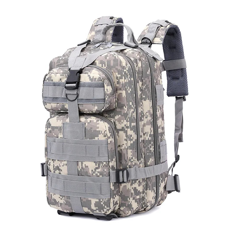 Tactical camouflage backpack back panel and straps