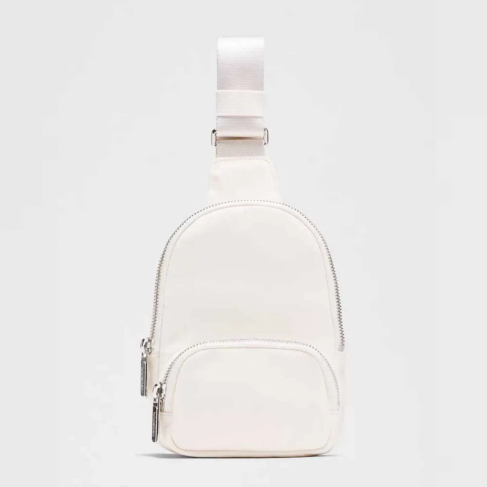 Backper Meissa Letter-Print Waist Bag — White
