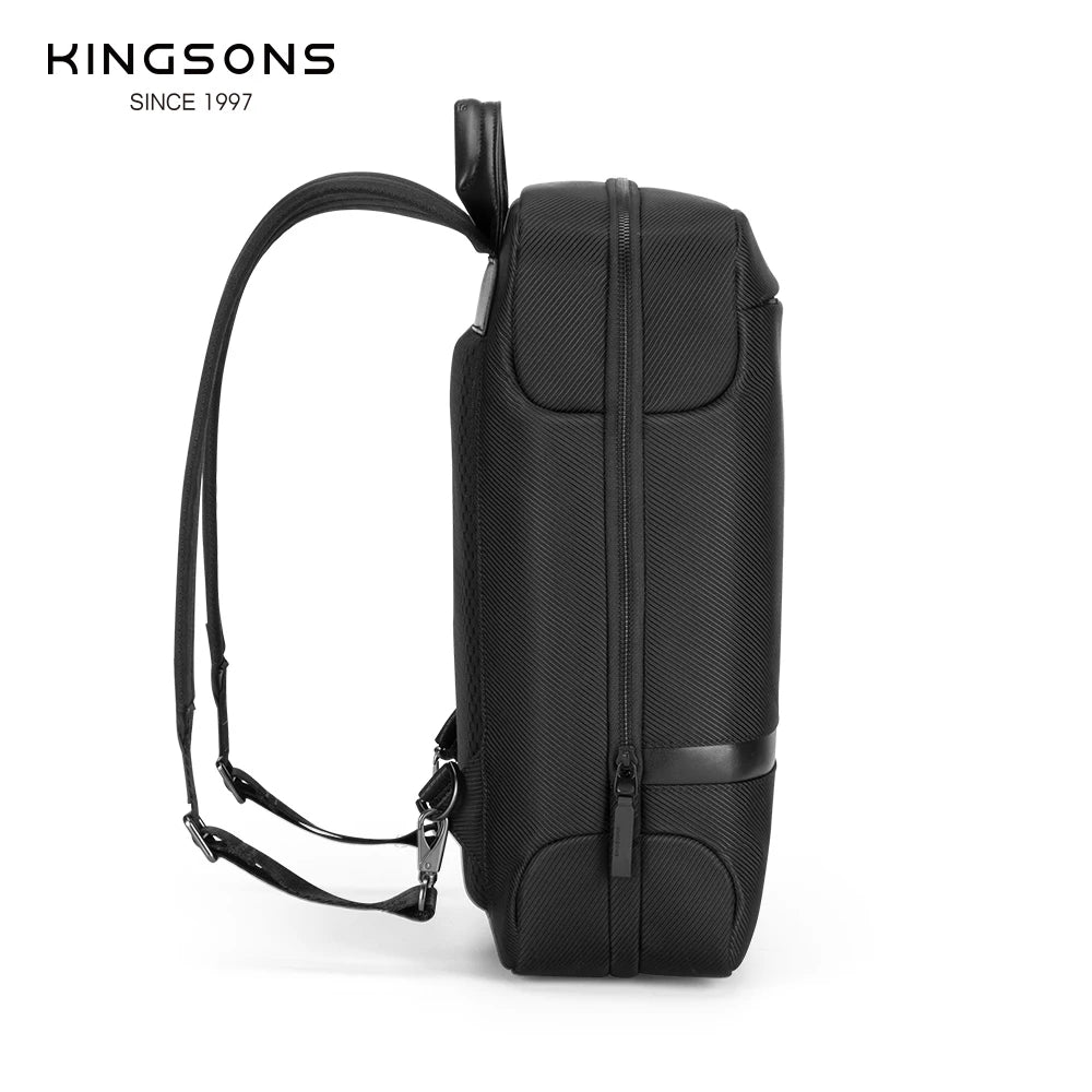 Kingsons men's USB charging business backpack — back panel