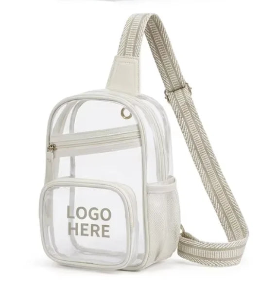 Backper Dorado Clear PVC Chest Bag — White