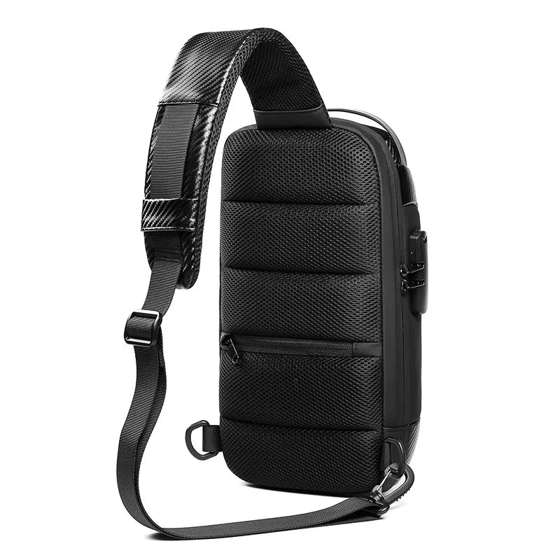 Mingao 22085-P Carbon Fiber Waterproof Crossbody Sling Bag