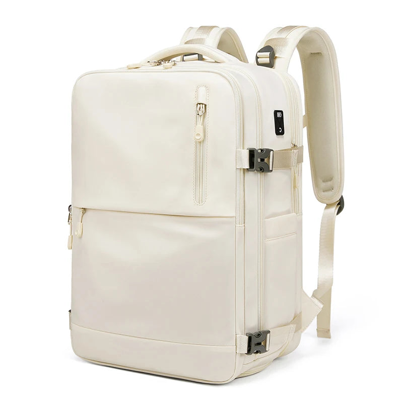 Mingao 231048 Fashion Travel Laptop Backpack with Shoe Compartment - Khaki