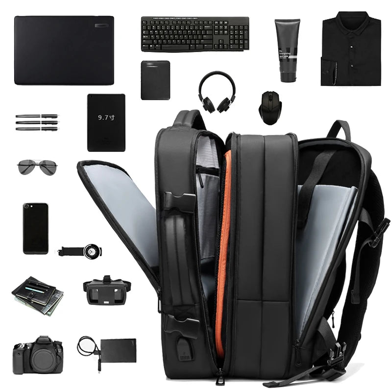 Kingsons men's waterproof travel backpack — side detail