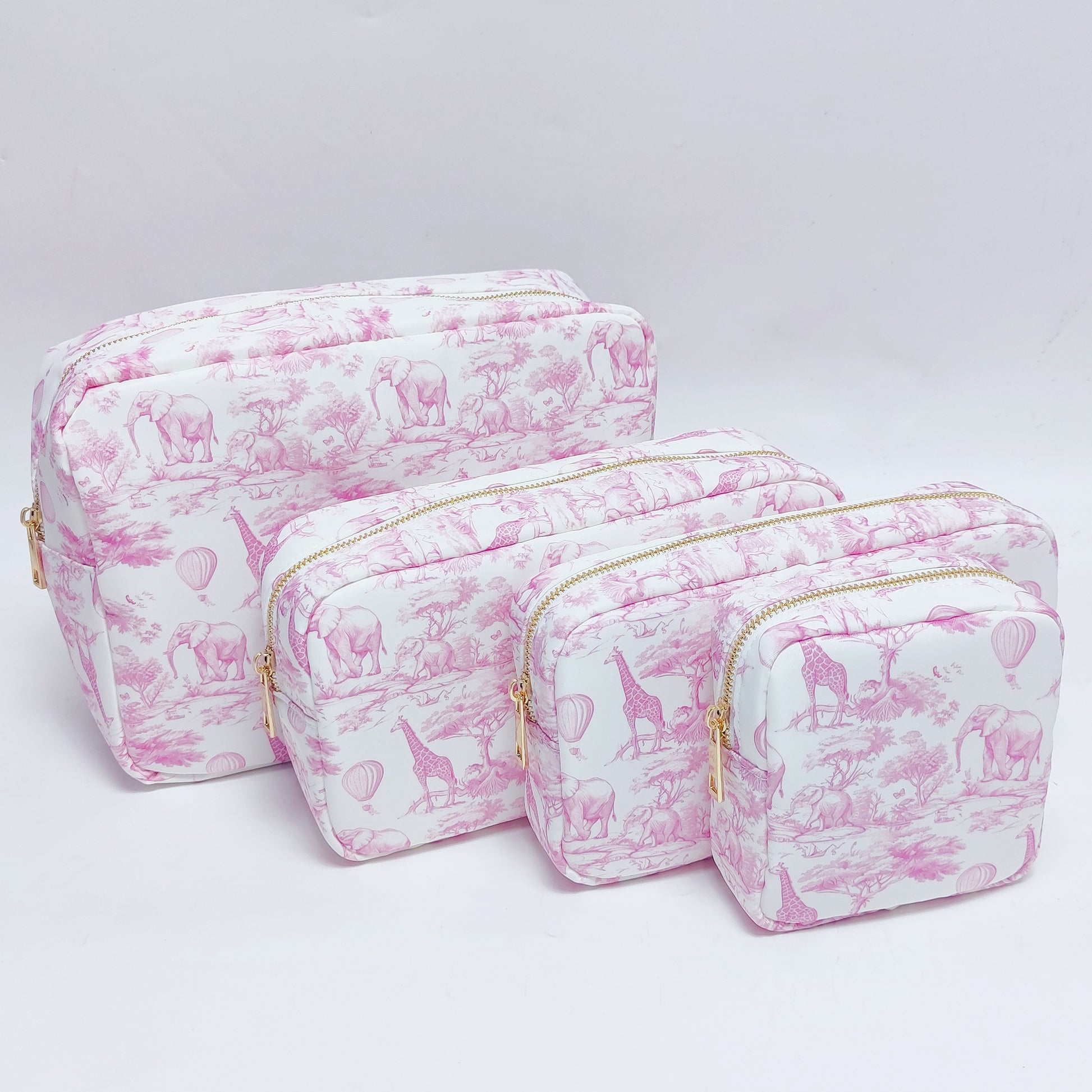 Backper Pavo De Jouy Toile Print Zip Pouch — Pink Toile