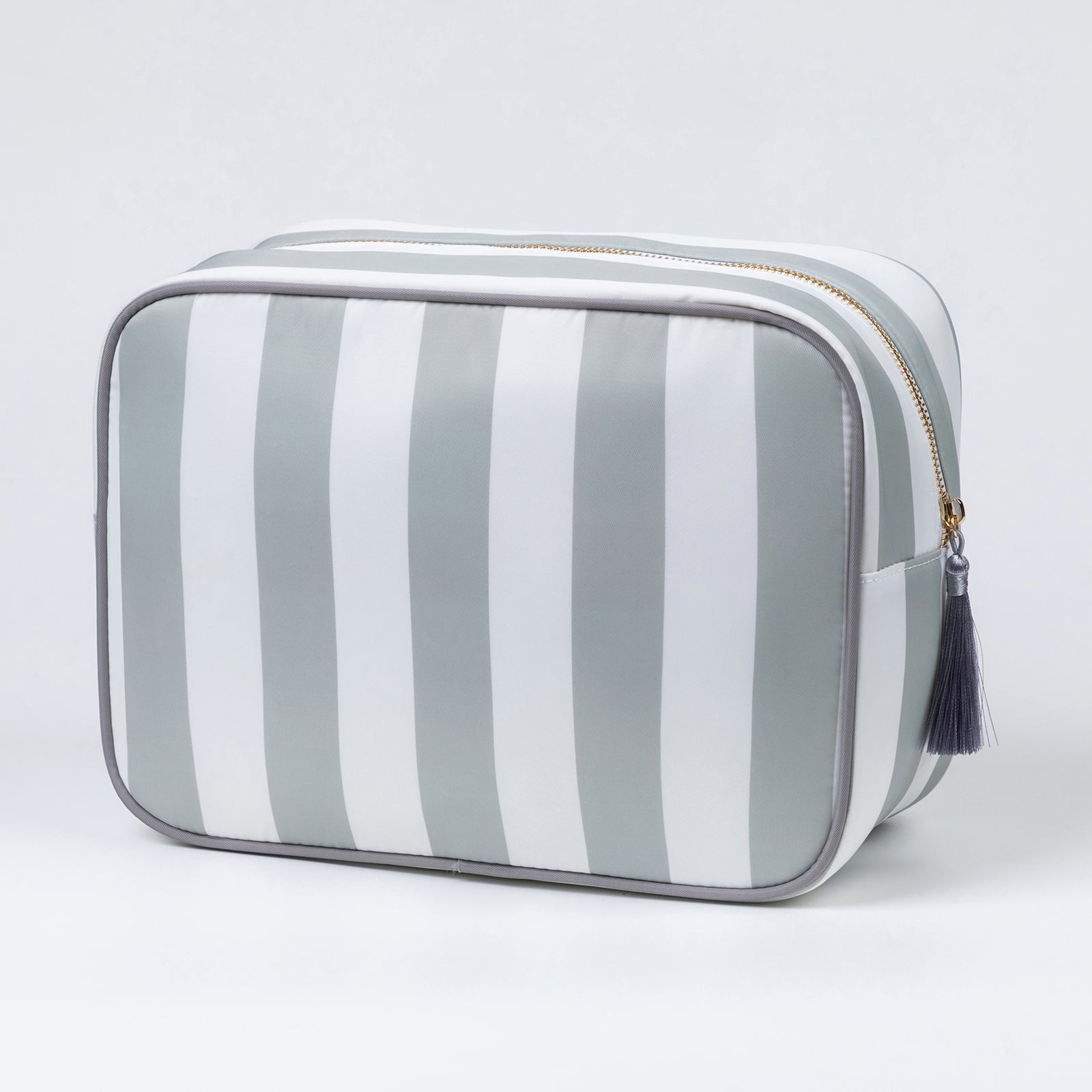 Backper Electra XL Striped Storage & Cosmetic Bag — Grey