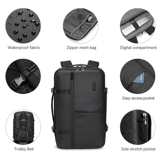 Kingsons waterproof travel backpack — side detail