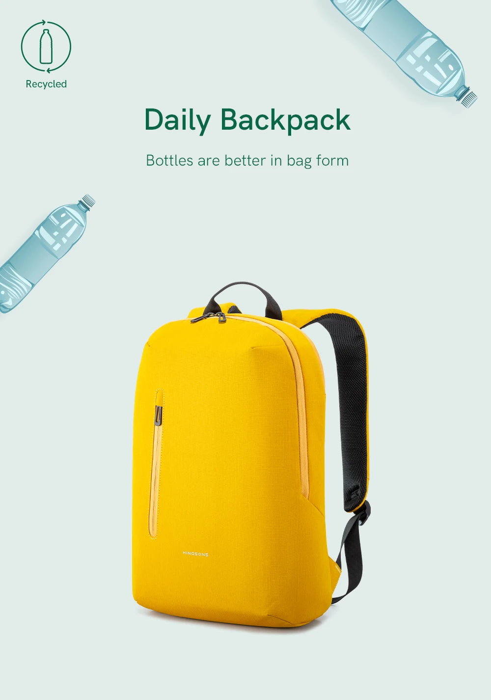 Kingsons K10266W RPET Recycled Unisex Travel Backpack
