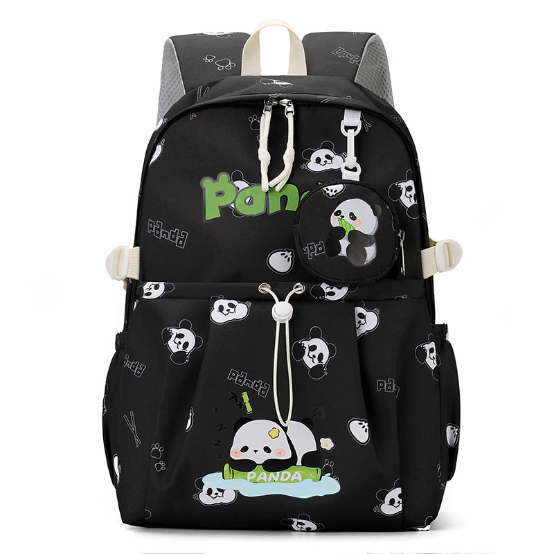 Cute Panda Cartoon Kids Backpack - Black - Primrose SJ8268SCH Senjia