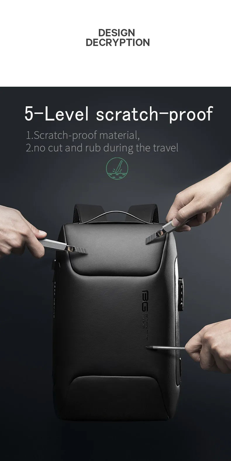 Bange Jade 7216 Anti-Theft Polyester Backpack
