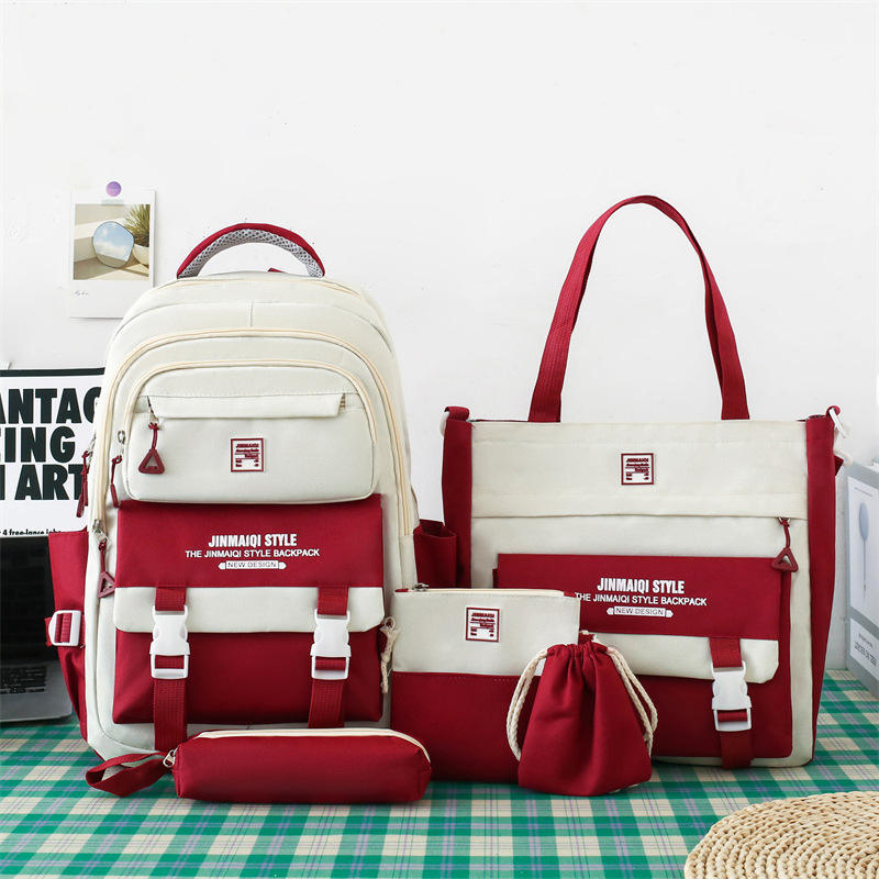 Varsity 5-Piece Student Backpack Set Senjia - set pieces