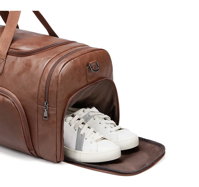 Mingao 401 PU Leather Business Travel Duffle Bag with Shoe Compartment - detail 3