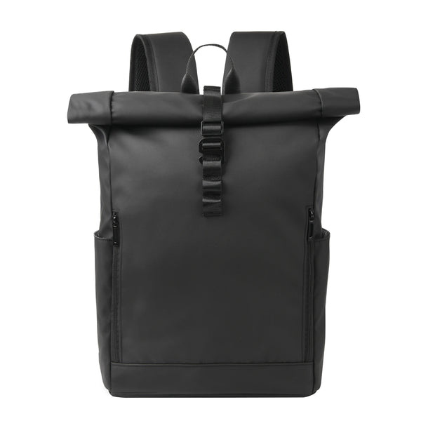 Backper Indus Roll-Top Laptop Backpack — Black