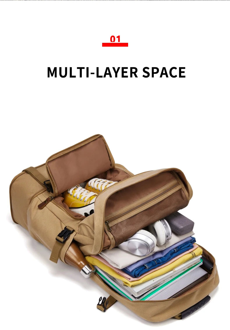 Mingao 2015 canvas travel backpack feature 4
