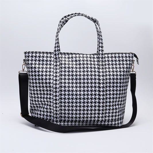 Backper Norma Printed Nylon Travel & Shopping Tote — Black Print
