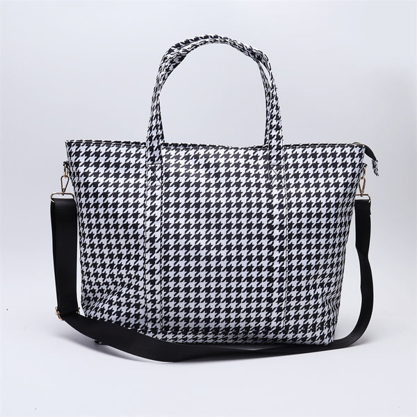 Backper Norma Printed Nylon Travel & Shopping Tote — Black Print