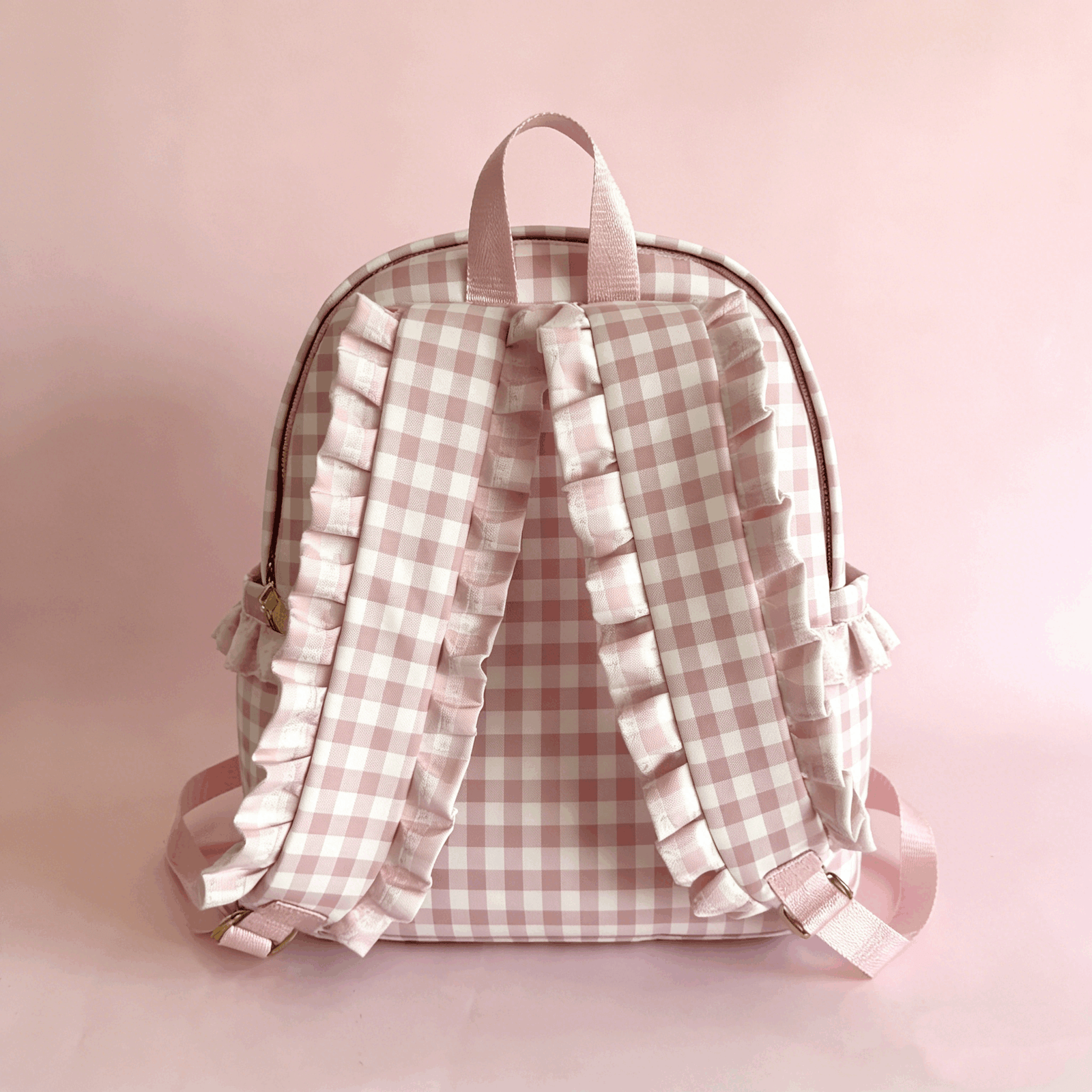 Backper Cygnus KMRB48 gingham ruffle backpack detail