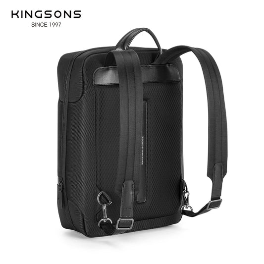 Kingsons men's USB charging business backpack — side detail